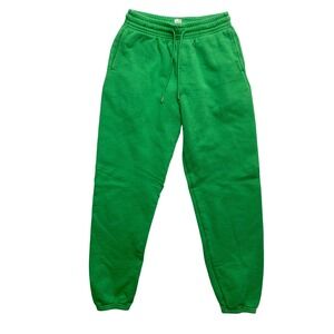 Uniqlo Sweatpants Mens XS Green Cotton Fleece Joggers